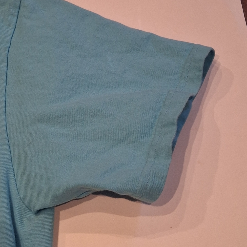 Dog is Good Women's Turquoise Short Sleeve Crew Neck Never Boat Alone Tee M - Picture 5 of 9